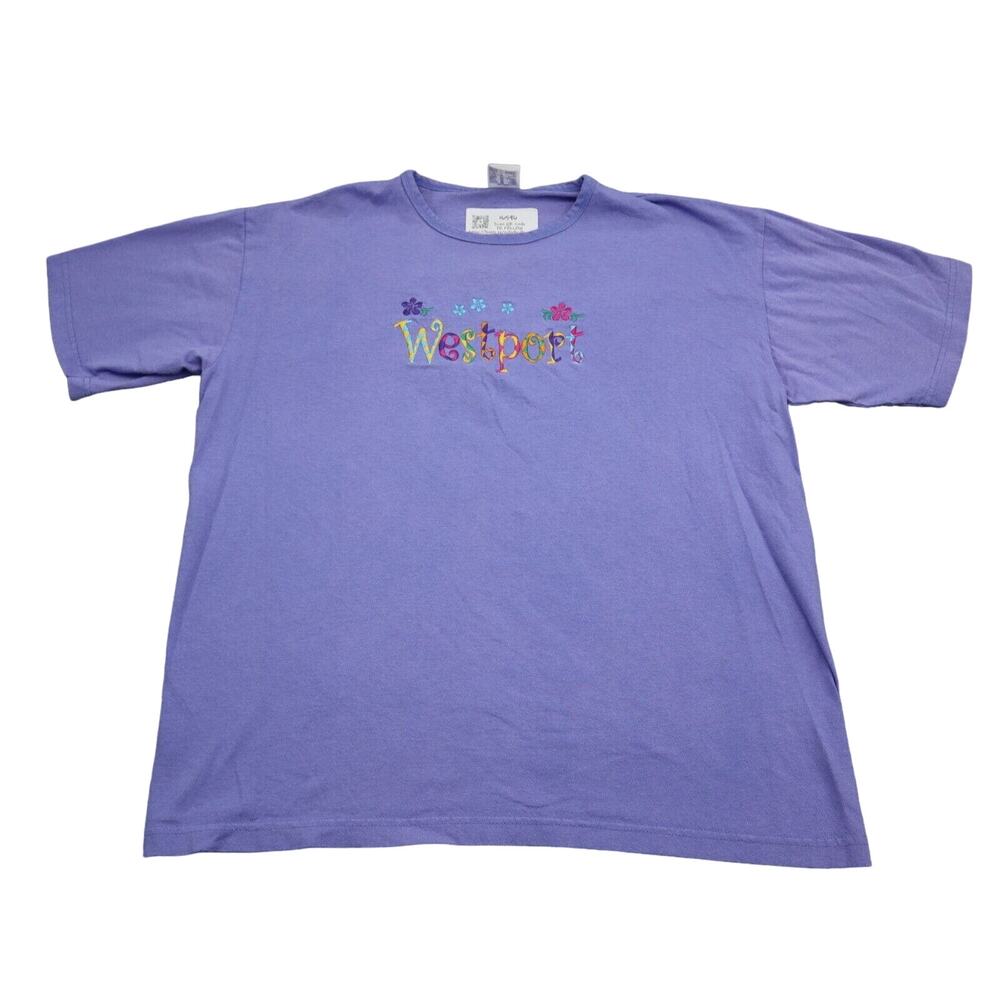 Westport Shirt Mens XL Purple Intex Short Sleeve American Activewear Tee Shirt